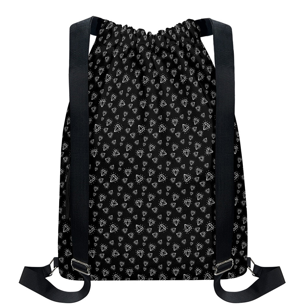 Diamond Pattern Print Drawstring Backpack
