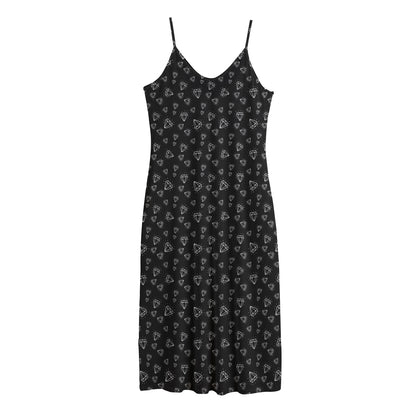 Diamond Pattern Print Jersey Midi Cami Dress