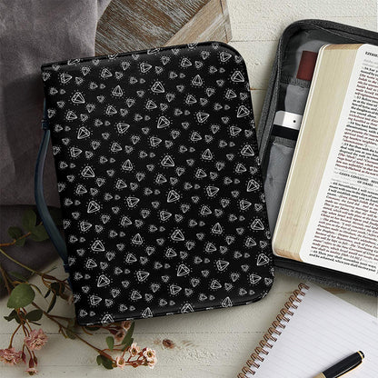 Diamond Pattern Print Leather Bible Cover