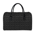 Diamond Pattern Print Leather Duffel Bag