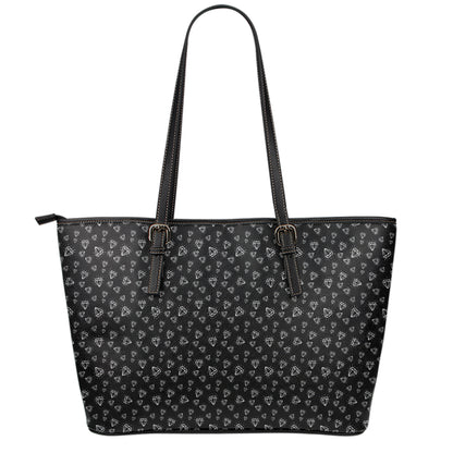 Diamond Pattern Print Leather Tote Bag