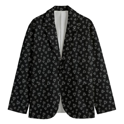 Diamond Pattern Print Men's Blazer