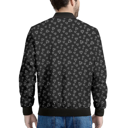 Diamond Pattern Print Men's Bomber Jacket