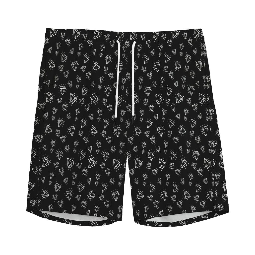 Diamond Pattern Print Men's Sports Shorts
