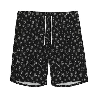 Diamond Pattern Print Men's Sports Shorts