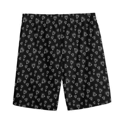 Diamond Pattern Print Men's Sports Shorts