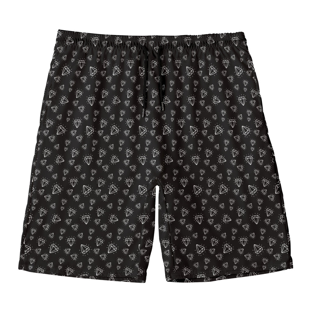 Diamond Pattern Print Men's Swim Trunks