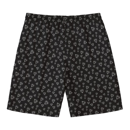 Diamond Pattern Print Men's Swim Trunks