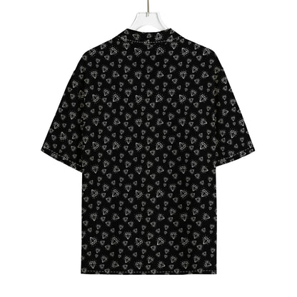 Diamond Pattern Print Rayon Hawaiian Shirt