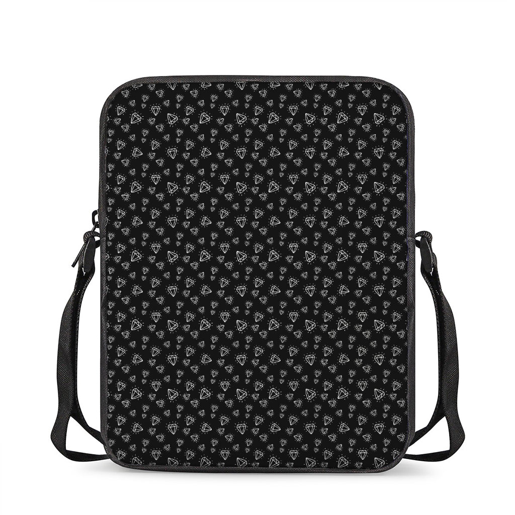 Diamond Pattern Print Rectangular Crossbody Bag