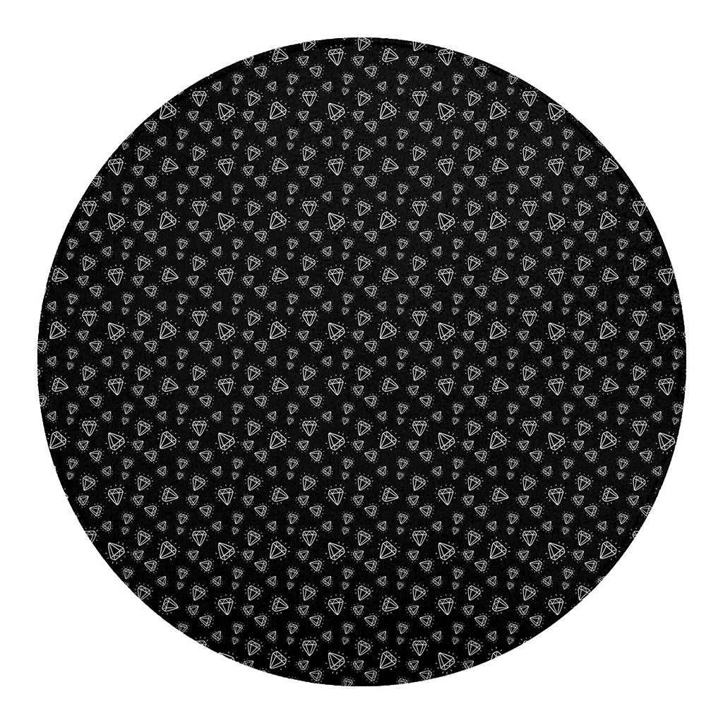 Diamond Pattern Print Round Blanket