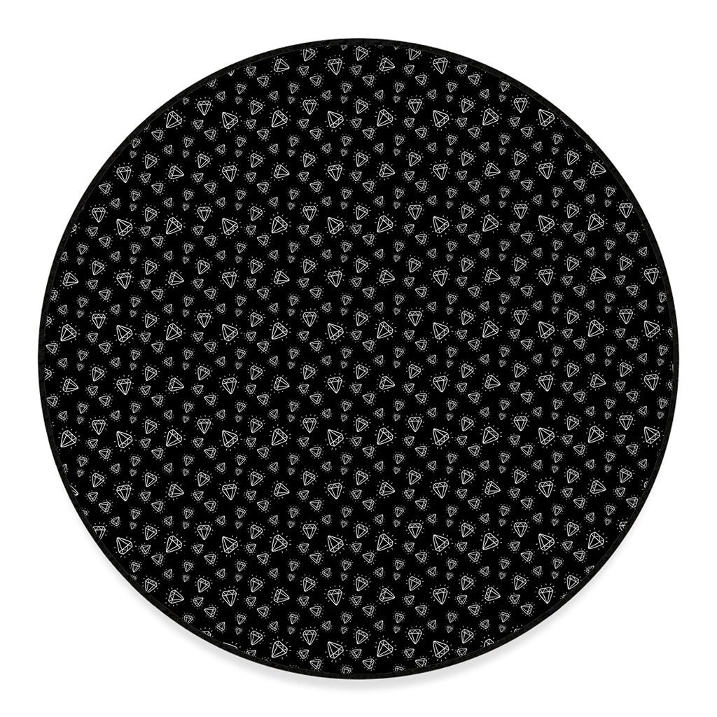 Diamond Pattern Print Round Floor Mat