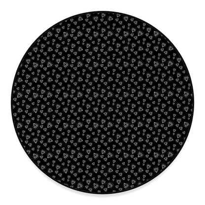 Diamond Pattern Print Round Floor Mat