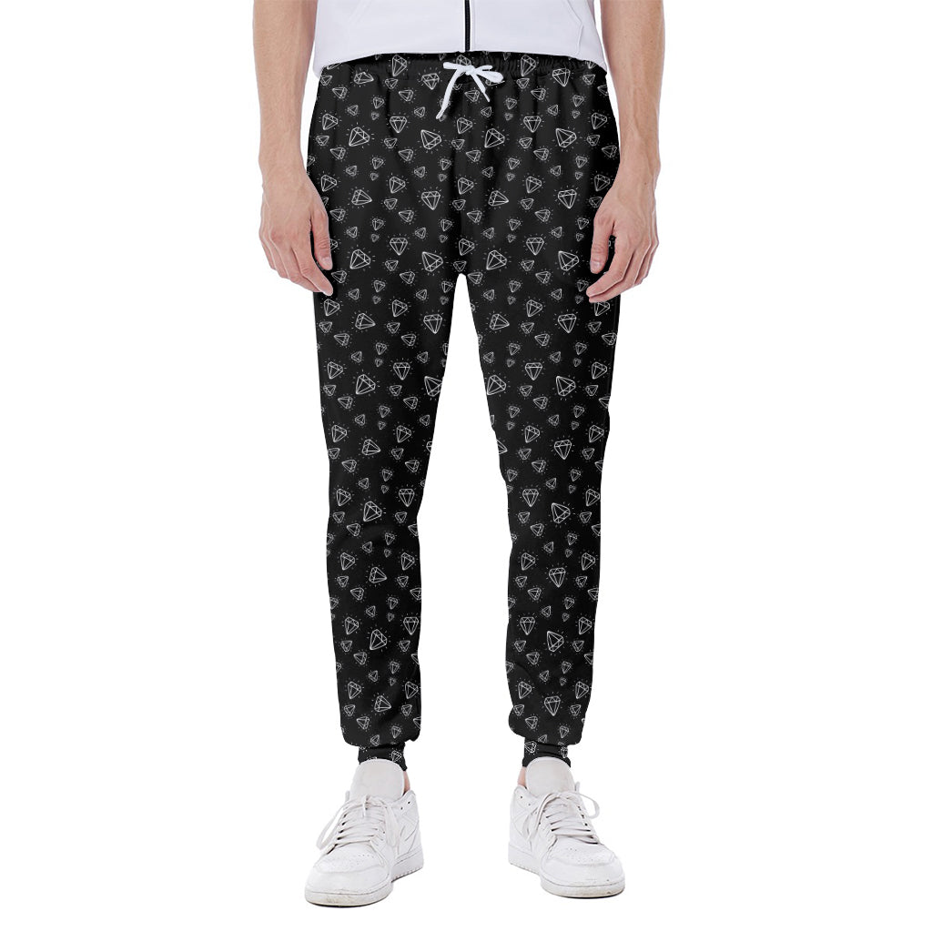 Diamond Pattern Print Scuba Joggers