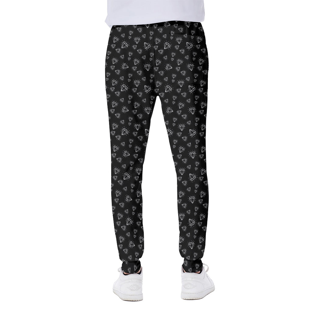 Diamond Pattern Print Scuba Joggers