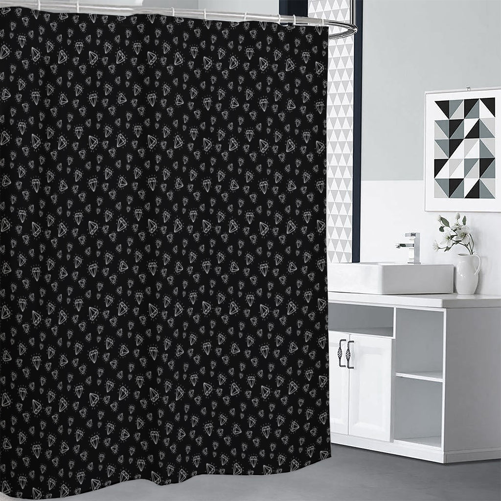 Diamond Pattern Print Shower Curtain