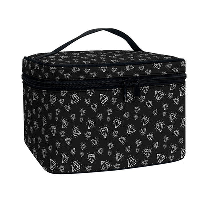 Diamond Pattern Print Travel Makeup Bag