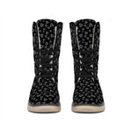 Diamond Pattern Print Winter Boots