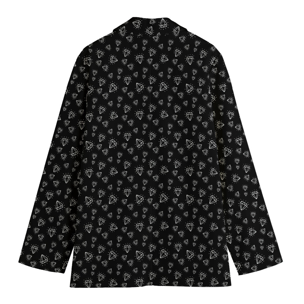 Diamond Pattern Print Women's Cotton Blazer