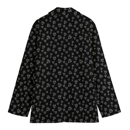 Diamond Pattern Print Women's Cotton Blazer