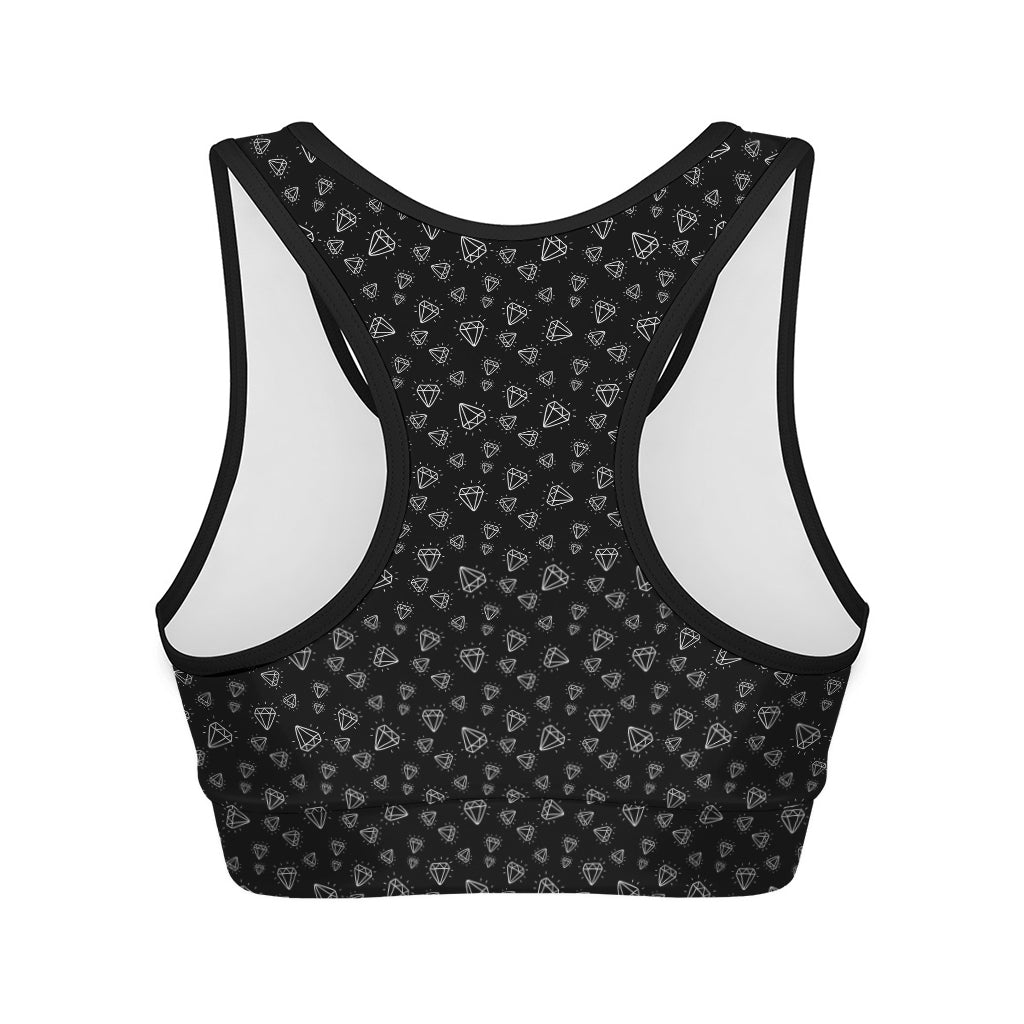 Diamond Pattern Print Women's Sports Bra
