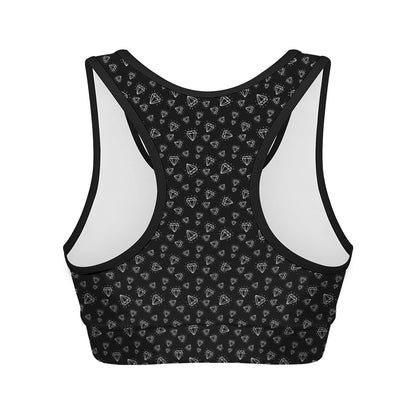 Diamond Pattern Print Women's Sports Bra