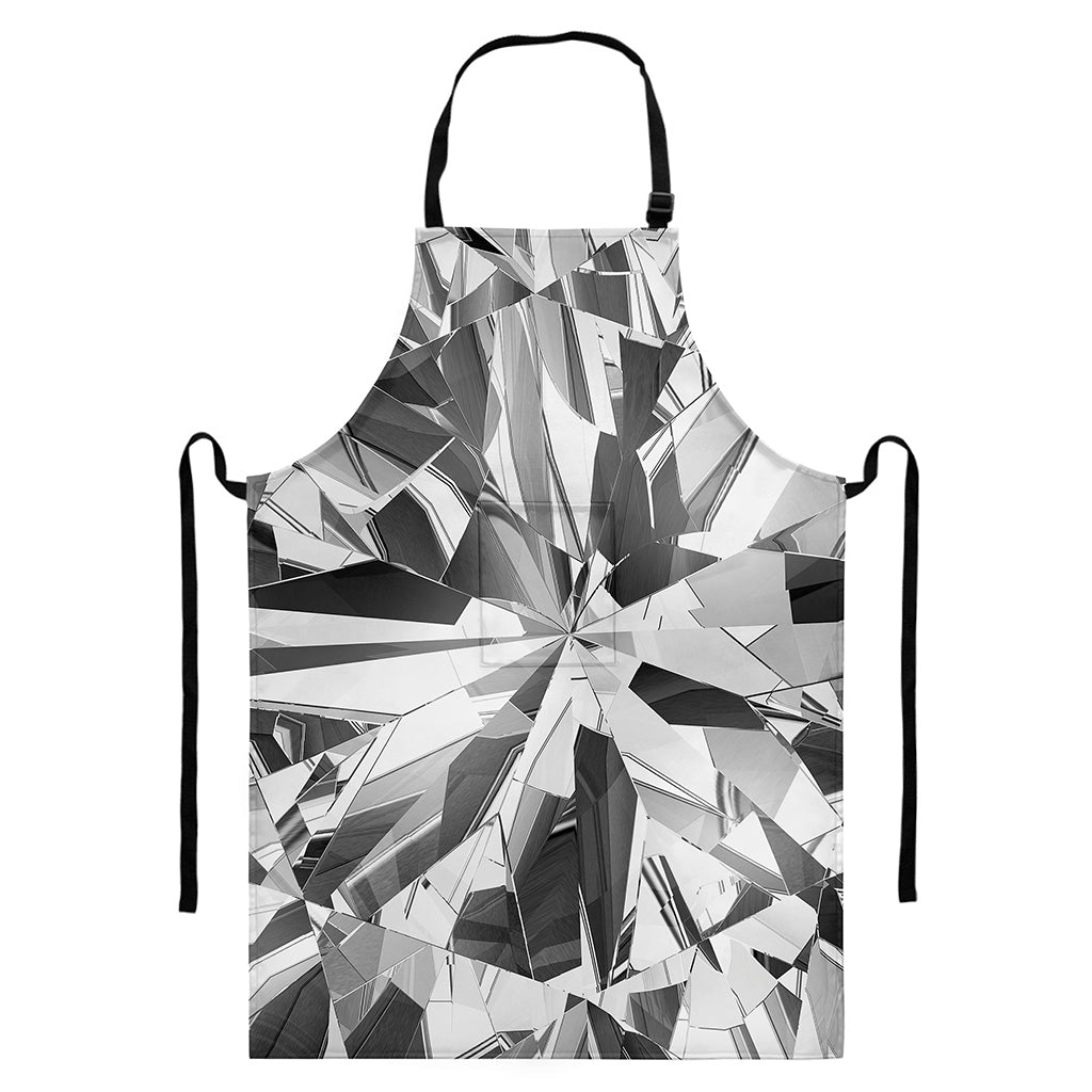 Diamond Print Bib Apron With Pocket