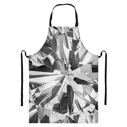 Diamond Print Bib Apron With Pocket