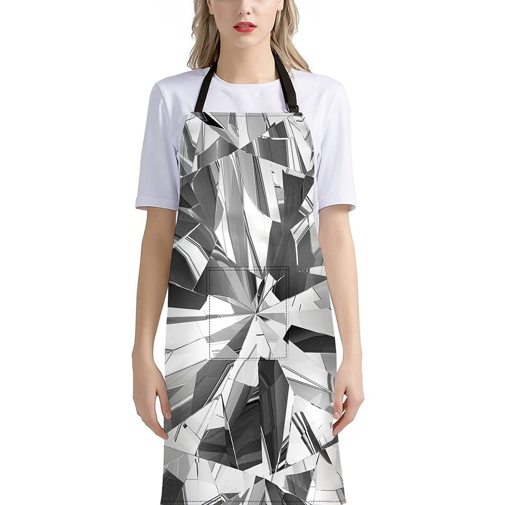 Diamond Print Bib Apron With Pocket