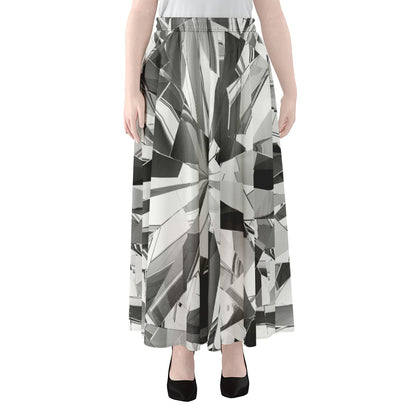 Diamond Print Chiffon Maxi Skirt