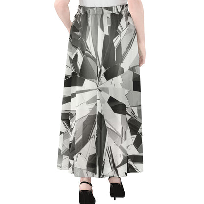 Diamond Print Chiffon Maxi Skirt
