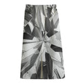 Diamond Print Cotton Front Slit Maxi Skirt