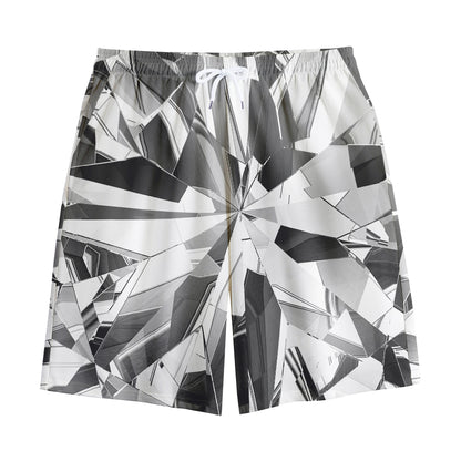 Diamond Print Cotton Shorts