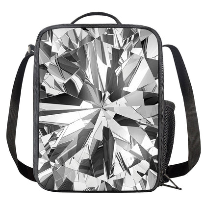 Diamond Print Crossbody Lunch Bag