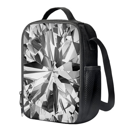 Diamond Print Crossbody Lunch Bag