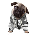 Diamond Print Dog Zip Up Hoodie