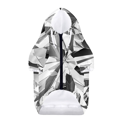 Diamond Print Dog Zip Up Hoodie
