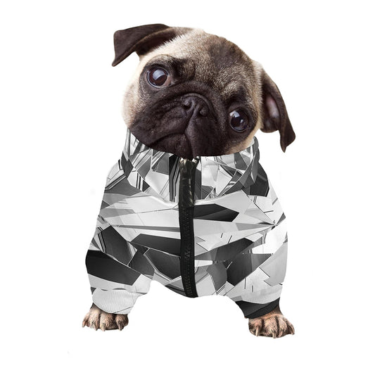 Diamond Print Dog Zip Up Jacket