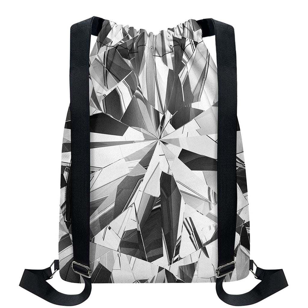 Diamond Print Drawstring Backpack