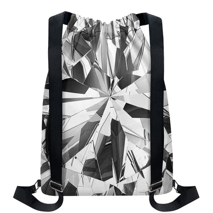 Diamond Print Drawstring Backpack