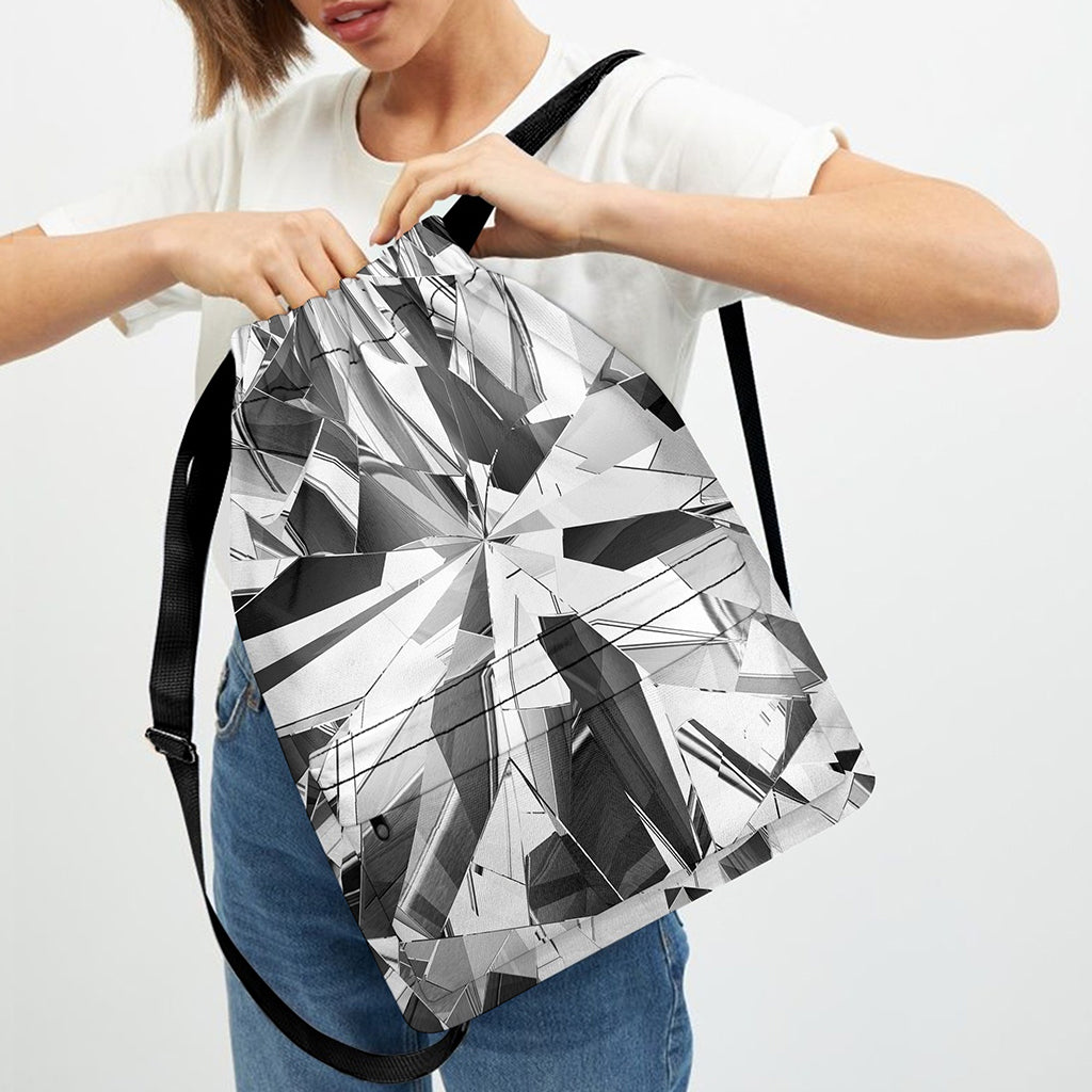 Diamond Print Drawstring Backpack
