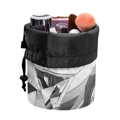 Diamond Print Drawstring Makeup Bag