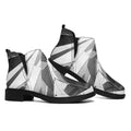 Diamond Print Flat Ankle Boots
