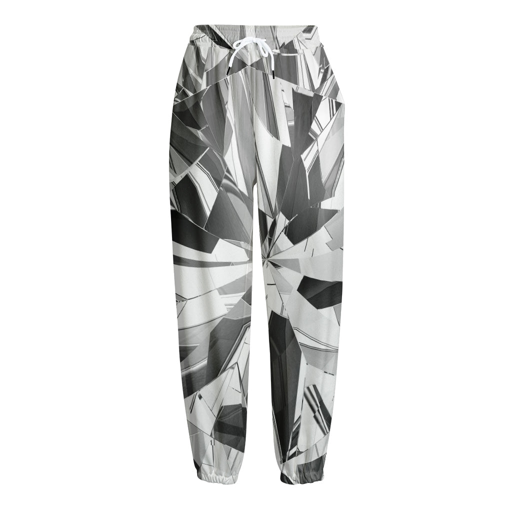 Diamond Print Fleece Lined Knit Pants