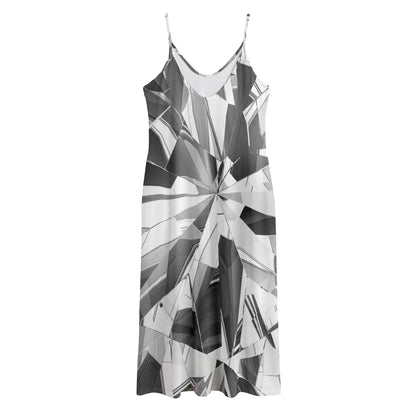 Diamond Print Jersey Midi Cami Dress