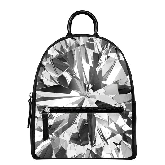 Diamond Print Leather Backpack