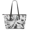 Diamond Print Leather Tote Bag With Zipper