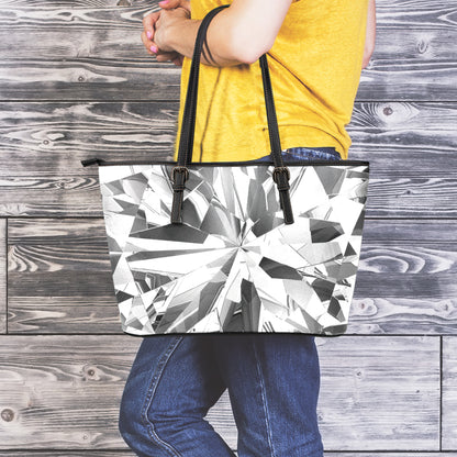 Diamond Print Leather Tote Bag