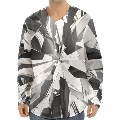 Diamond Print Long Sleeve Baseball Jersey