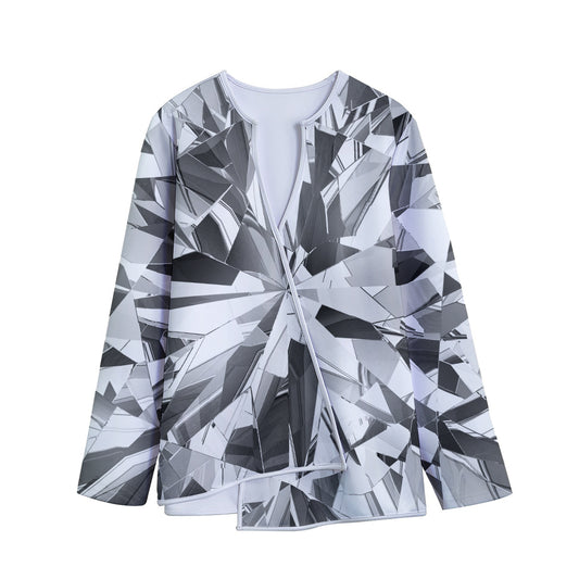 Diamond Print Long Sleeve Short Coat